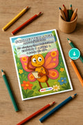 Schmetterlinge Aktivitätsbuch 20 Rätsel- und Aktivitätsseiten PDF Down – Mockup-Ansicht
