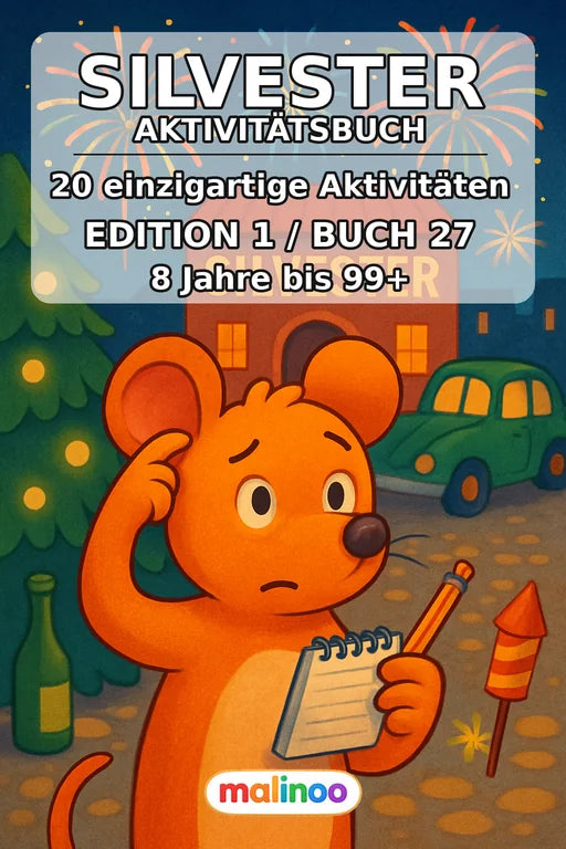 Silvester Aktivitätsbuch 20 Rätsel- und Aktivitätsseiten – Cover