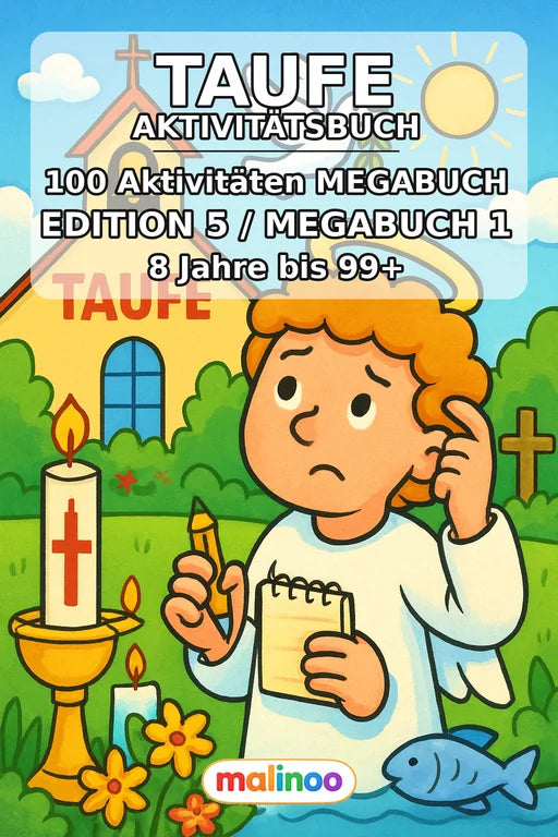 Taufe Aktivitätsbuch 100 Rätsel- und Aktivitätsseiten PDF Download – Cover