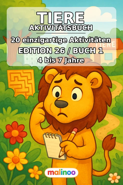 Tiere Aktivitätsbuch 20 Rätsel- und Aktivitätsseiten PDF Download – Cover