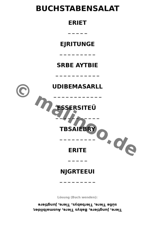 Tiere Aktivitätsbuch 20 Rätsel- und Aktivitätsseiten gedruckt+gebunden – Vorschaubild 9