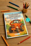 Tractors Activity Aktivitätsbuch 100 Rätsel- und Aktivitätsseiten PDF  – Mockup-Ansicht