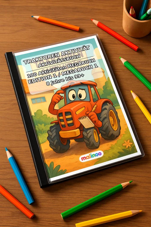 Tractors Activity Aktivitätsbuch 100 Rätsel- und Aktivitätsseiten gedr – Mockup-Ansicht
