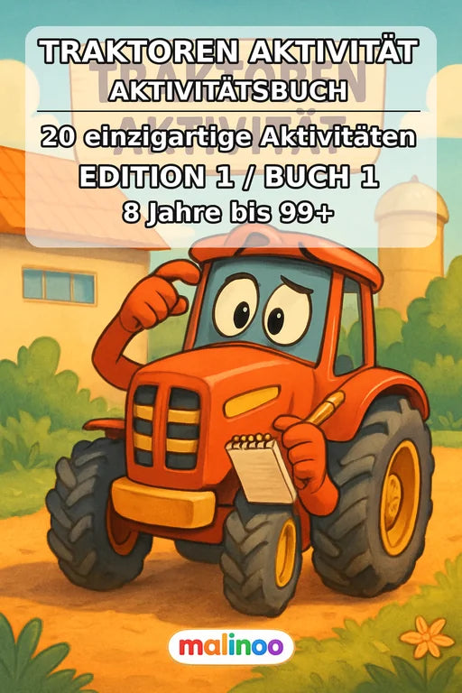Tractors Activity Aktivitätsbuch 20 Rätsel- und Aktivitätsseiten PDF D – Cover