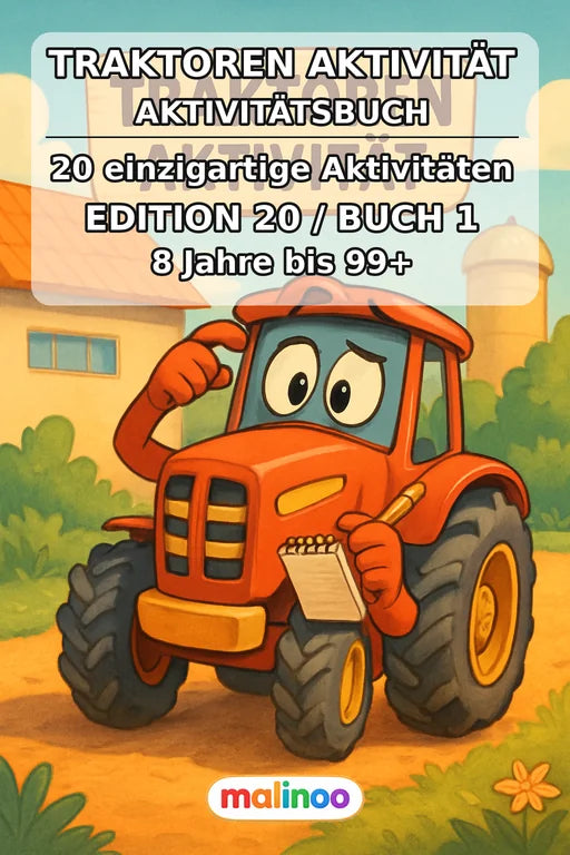 Tractors Activity Aktivitätsbuch 20 Rätsel- und Aktivitätsseiten PDF D – Cover