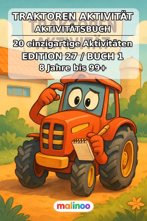 Tractors Activity Aktivitätsbuch 20 Rätsel- und Aktivitätsseiten PDF D – Cover