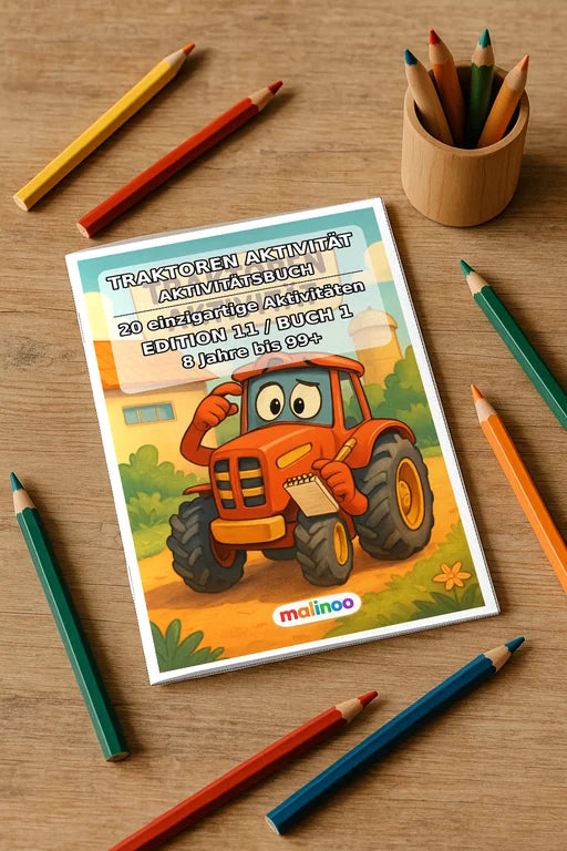 Tractors Activity Aktivitätsbuch 20 Rätsel- und Aktivitätsseiten gedru – Mockup-Ansicht