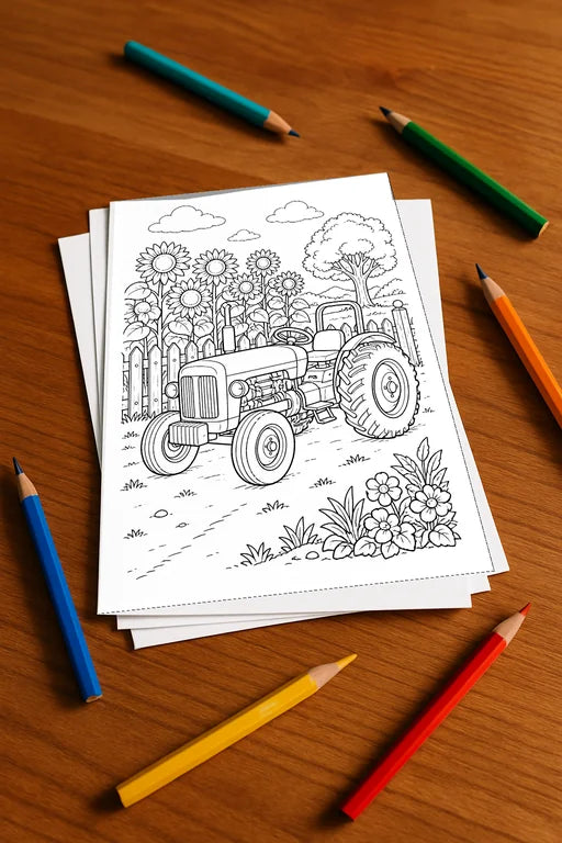 Tractors Activity Aktivitätsbuch 20 Rätsel- und Aktivitätsseiten gedru – Mockup-Ansicht