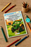 Traktoren Aktivitätsbuch 20 Rätsel- und Aktivitätsseiten – Mockup-Ansicht