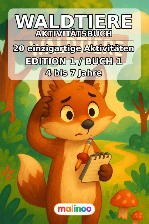 Waldtiere Aktivitätsbuch 20 Rätsel- und Aktivitätsseiten PDF Download – Cover