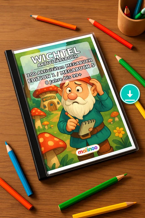 Wichtel Aktivitätsbuch 100 Rätsel- und Aktivitätsseiten – Mockup-Ansicht