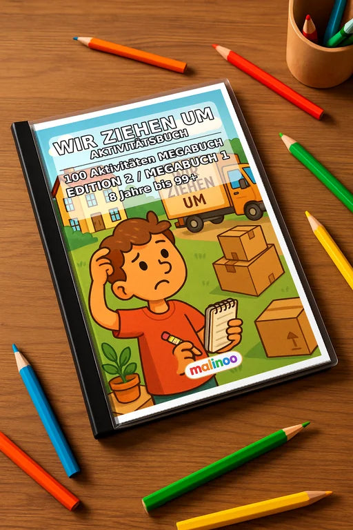 Wir ziehen um Aktivitätsbuch 100 Rätsel- und – Mockup-Ansicht
