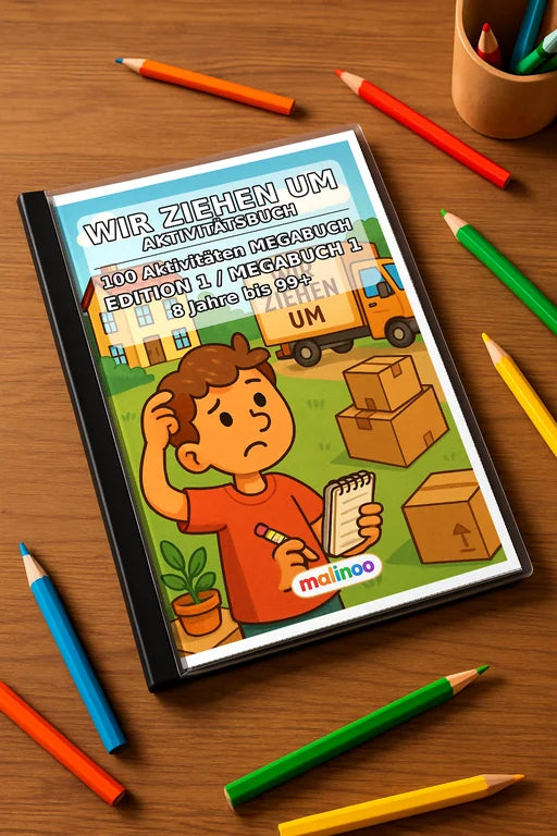 Wir ziehen um Aktivitätsbuch 100 Rätsel- und – Mockup-Ansicht