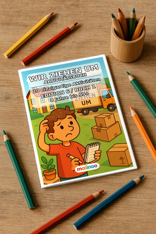 Wir ziehen um Aktivitätsbuch 20 Rätsel- und – Mockup-Ansicht