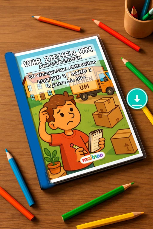 Wir ziehen um Aktivitätsbuch 50 Rätsel- und – Mockup-Ansicht