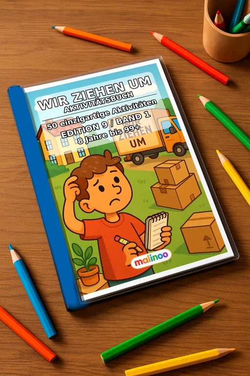 Wir ziehen um Aktivitätsbuch 50 Rätsel- und – Mockup-Ansicht