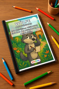 Wölfe Aktivitätsbuch 100 Rätsel- und Aktivitätsseiten gedruckt+gebunde – Mockup-Ansicht