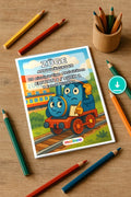 Zugaktivitäten Aktivitätsbuch 20 Rätsel- und Aktivitätsseiten PDF Down – Mockup-Ansicht