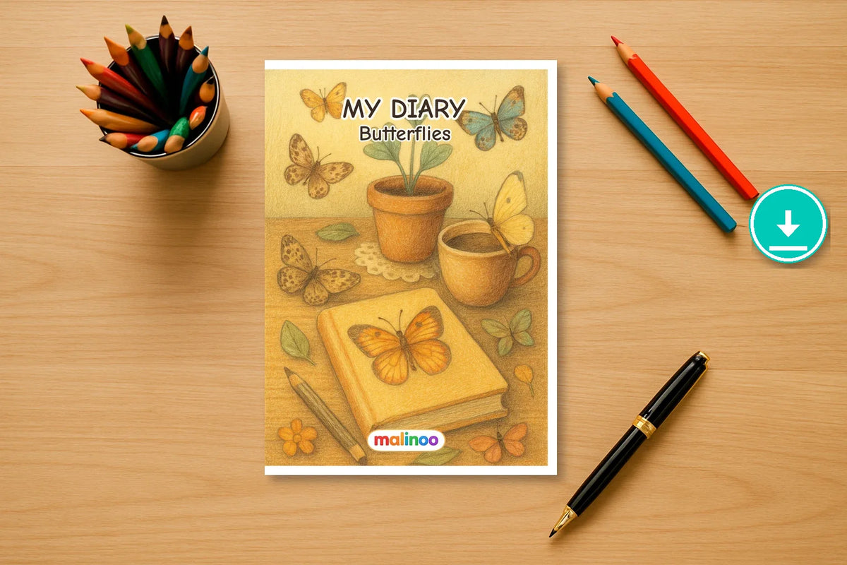 Tagebuch Butterflies Medium 00 mockup digital en