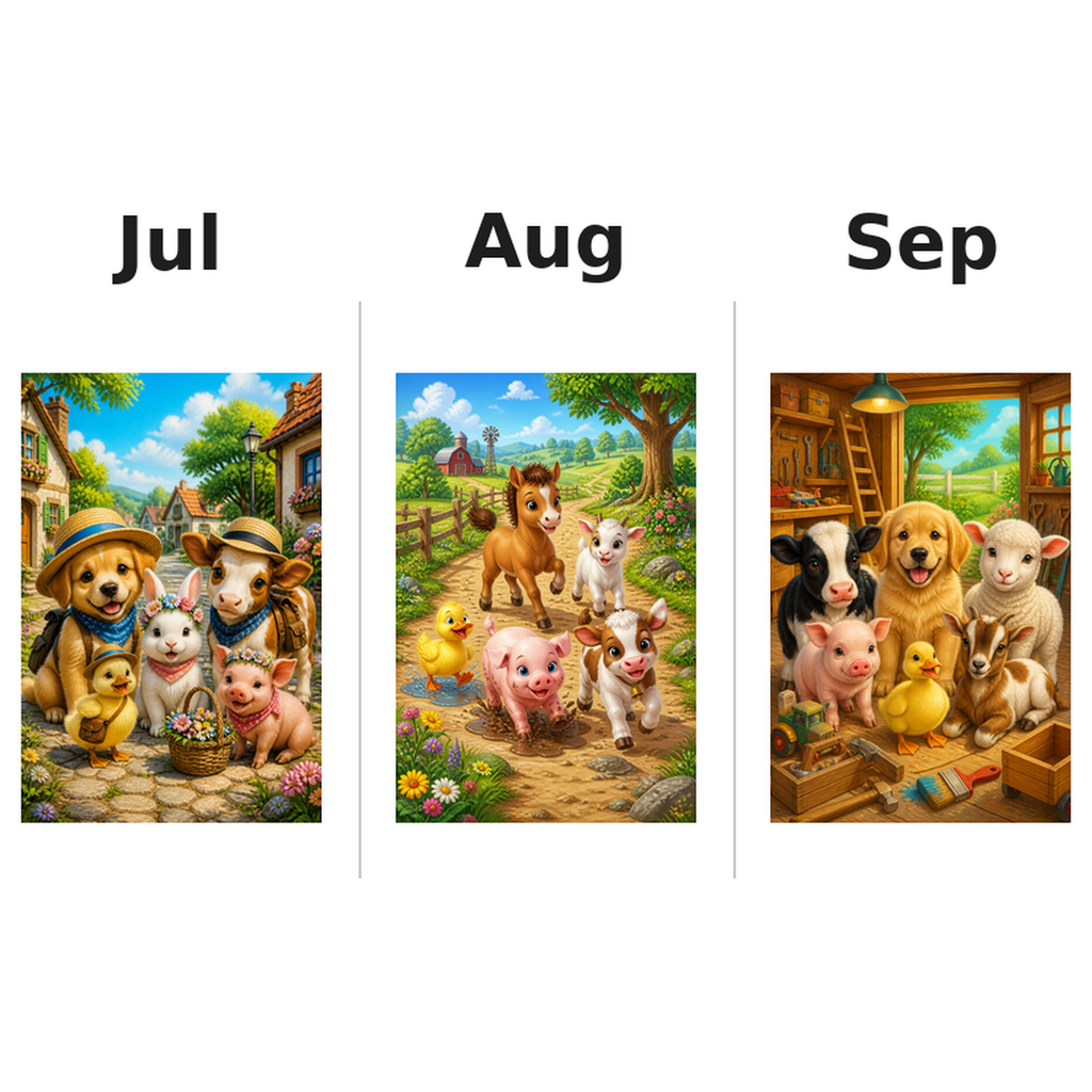 baby_animals_low Kalender 2027 Motive ausgemalt 3