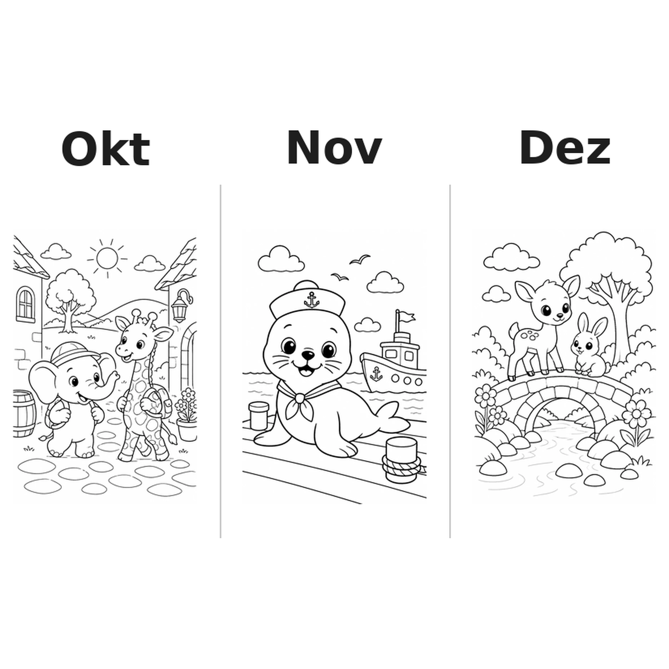 baby_animals_low Kalender 2027 Motive Ausmalen 4