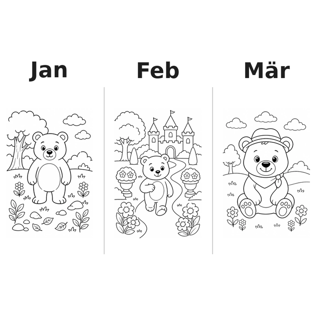 bears_low Kalender 2027 Motive Ausmalen 1