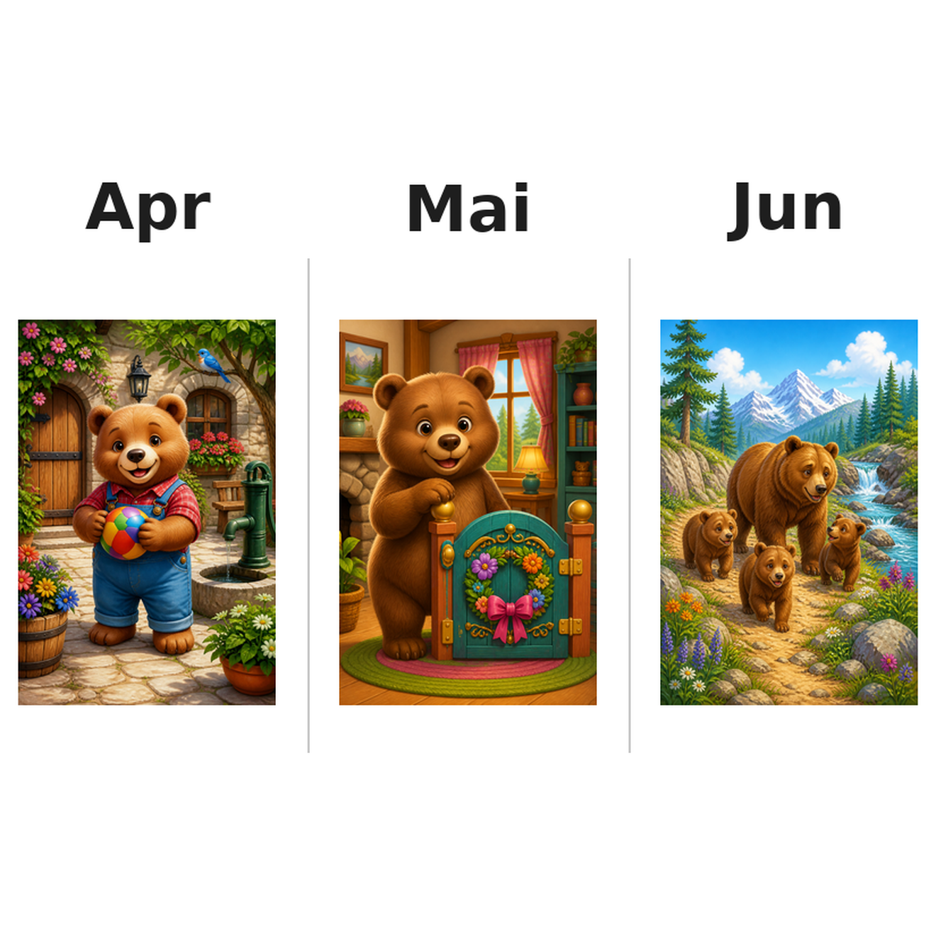 bears_low Kalender 2027 Motive ausgemalt 2