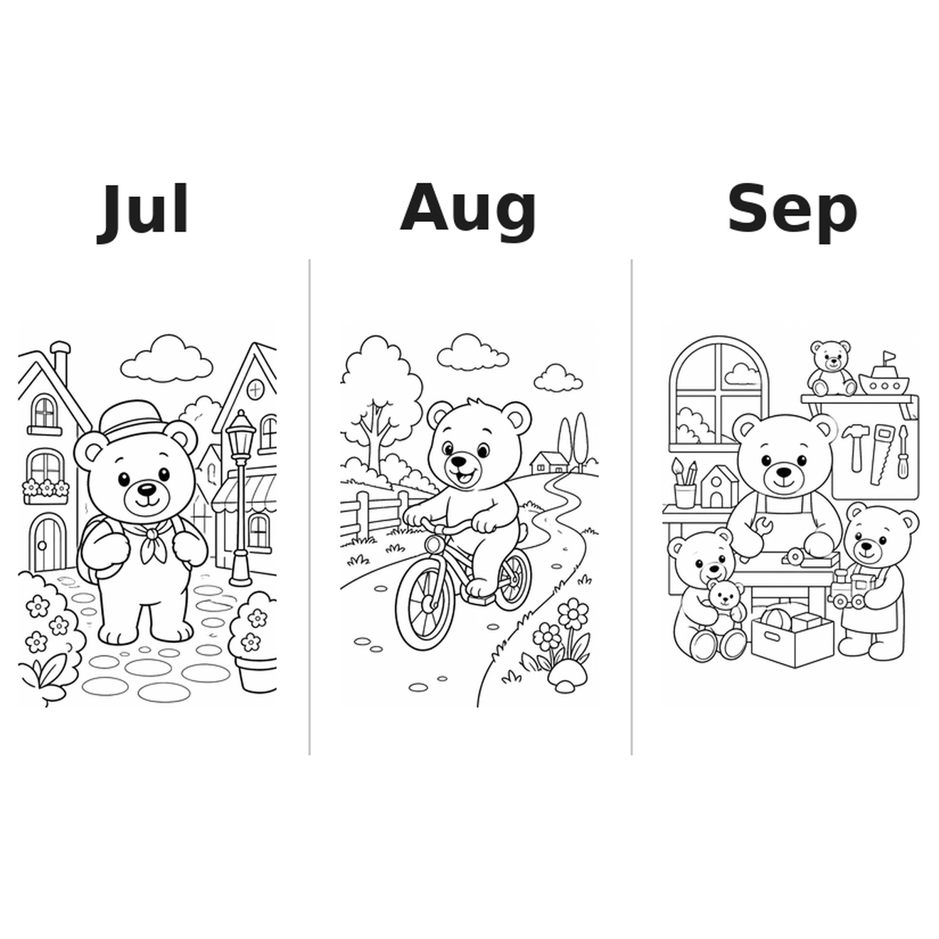 bears_low Kalender 2027 Motive Ausmalen 3