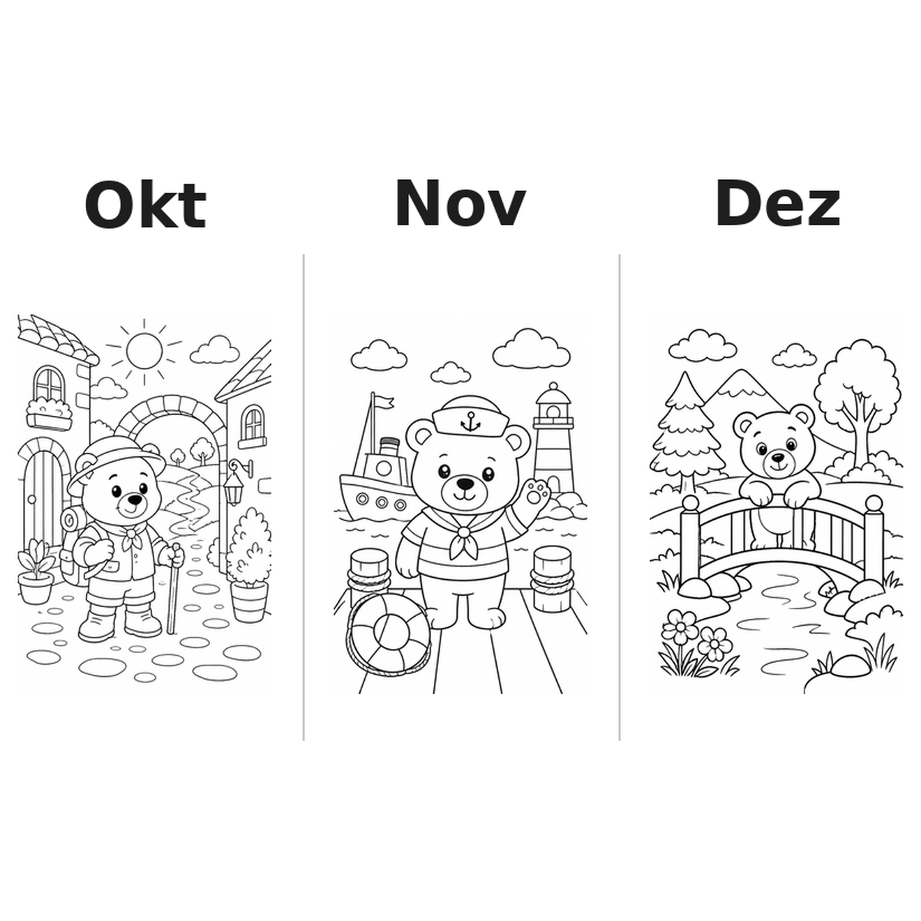 bears_low Kalender 2027 Motive Ausmalen 4