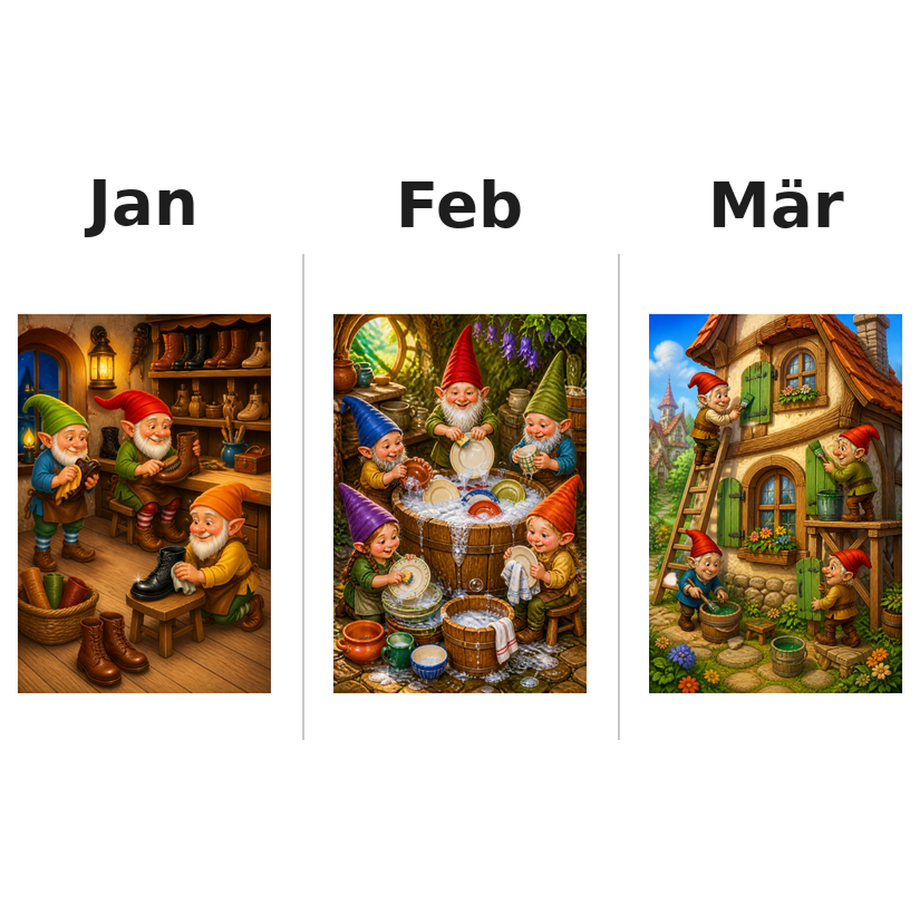brownie_medium Kalender 2027 Motive ausgemalt 1