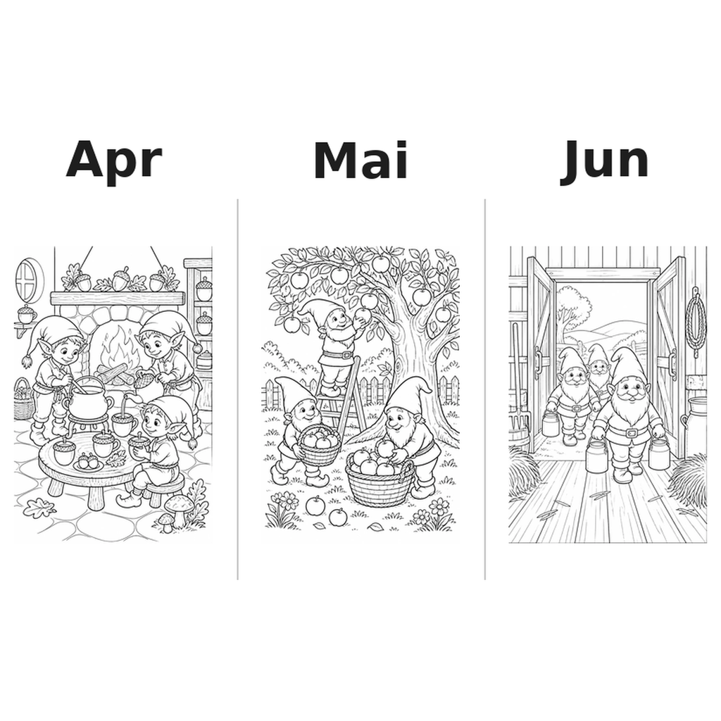 brownie_medium Kalender 2027 Motive Ausmalen 2