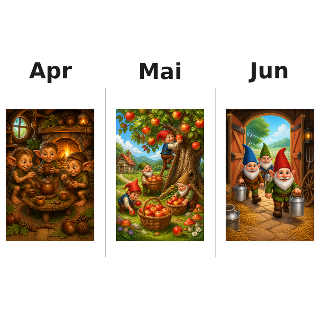 brownie_medium Kalender 2027 Motive ausgemalt 2