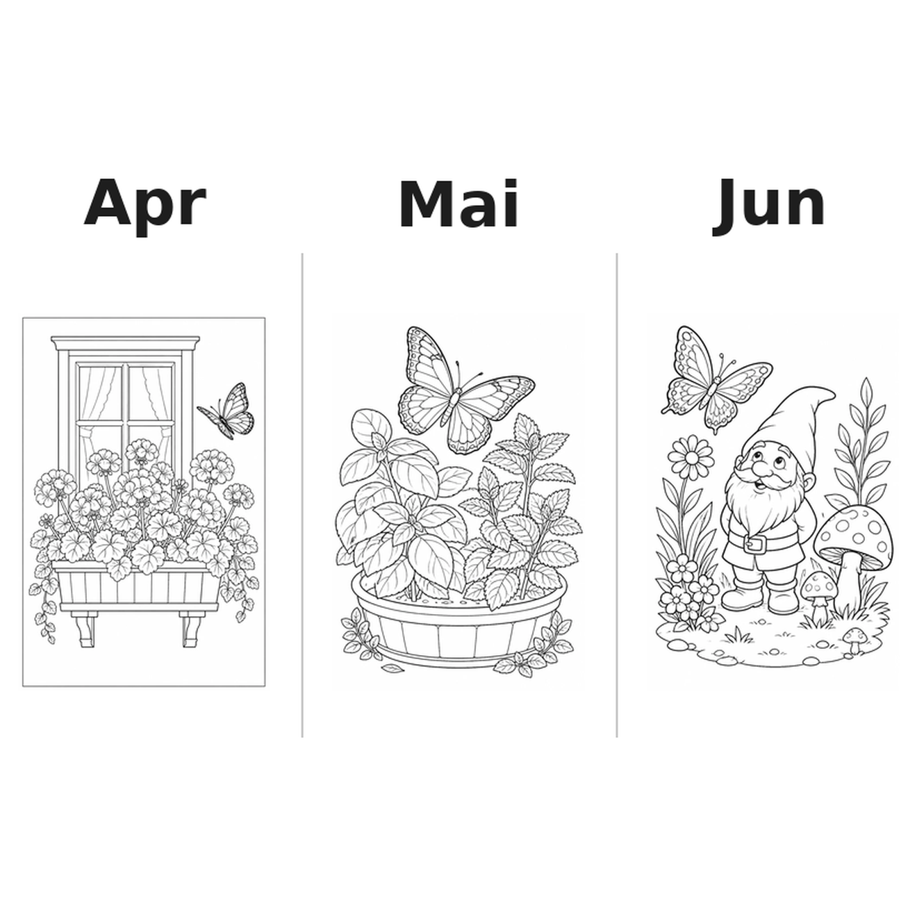butterflies_medium Kalender 2027 Motive Ausmalen 2