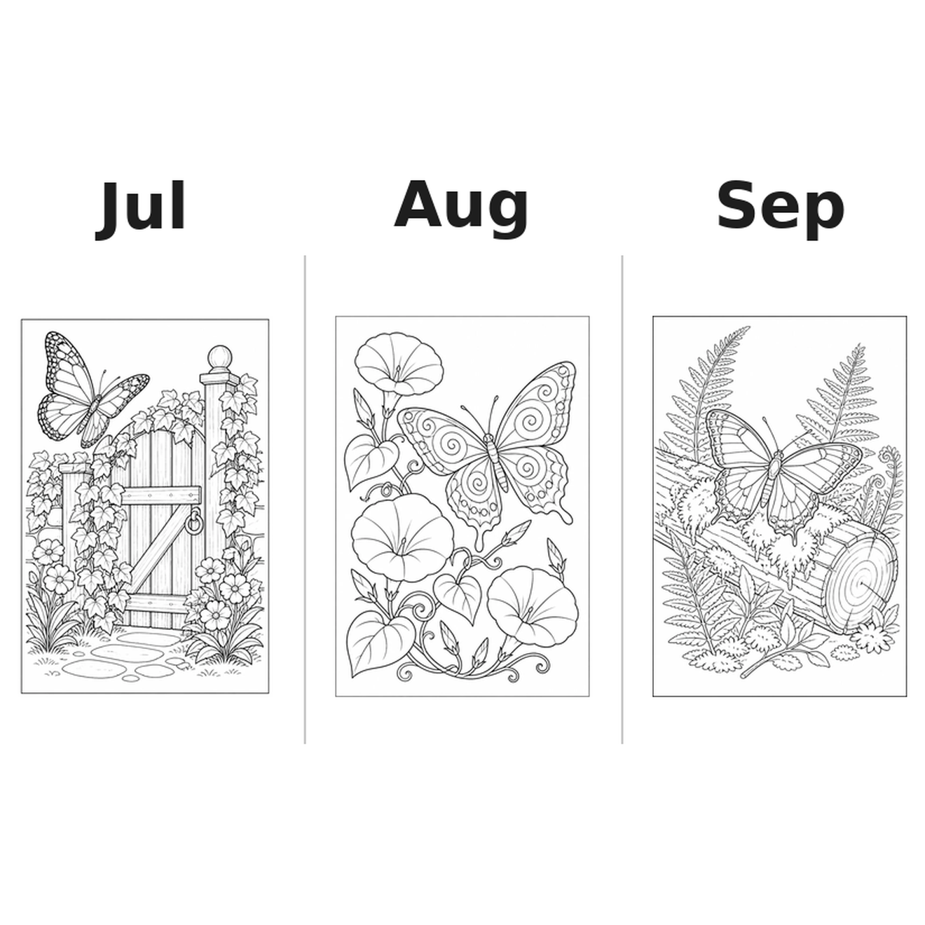 butterflies_medium Kalender 2027 Motive Ausmalen 3