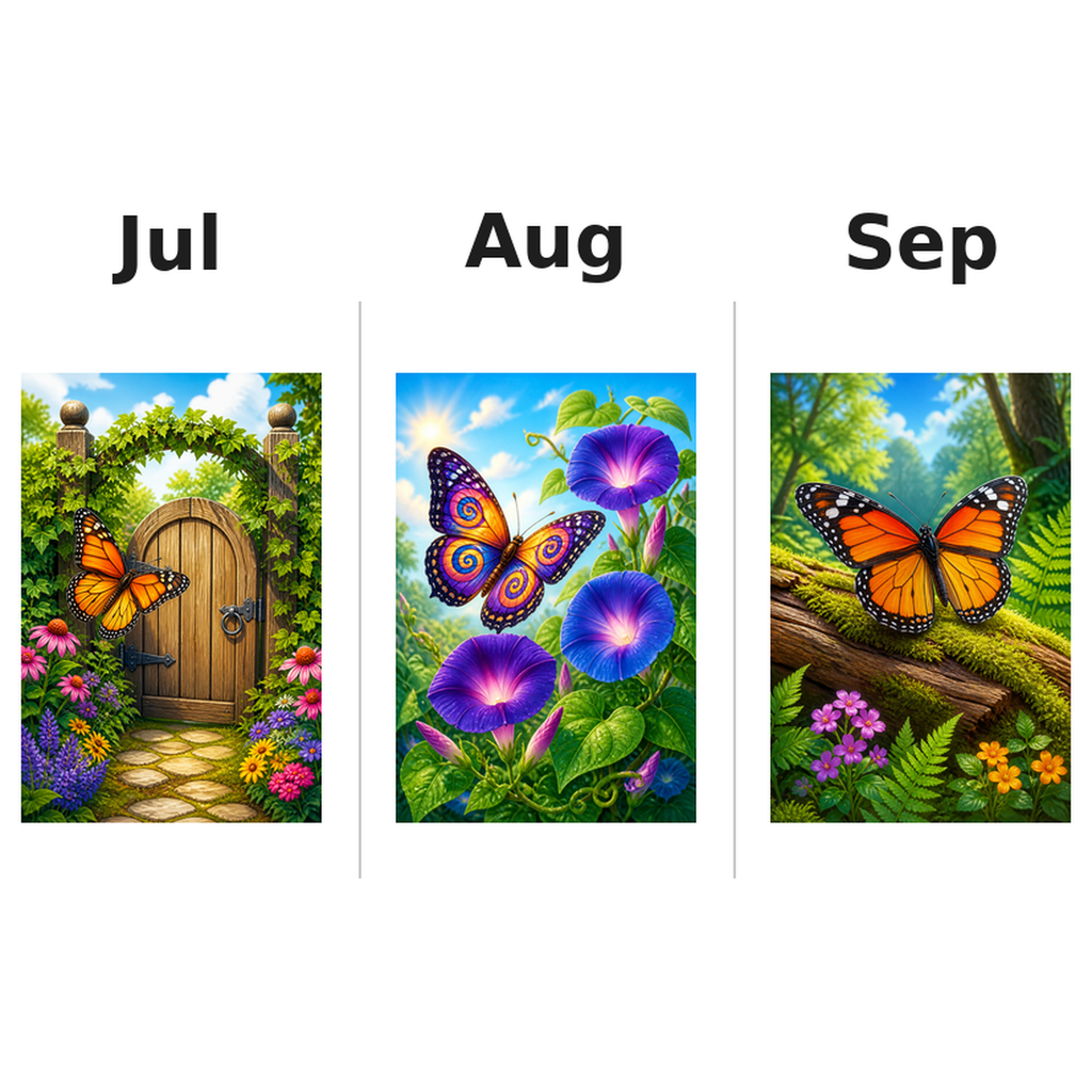 butterflies_medium Kalender 2027 Motive ausgemalt 3