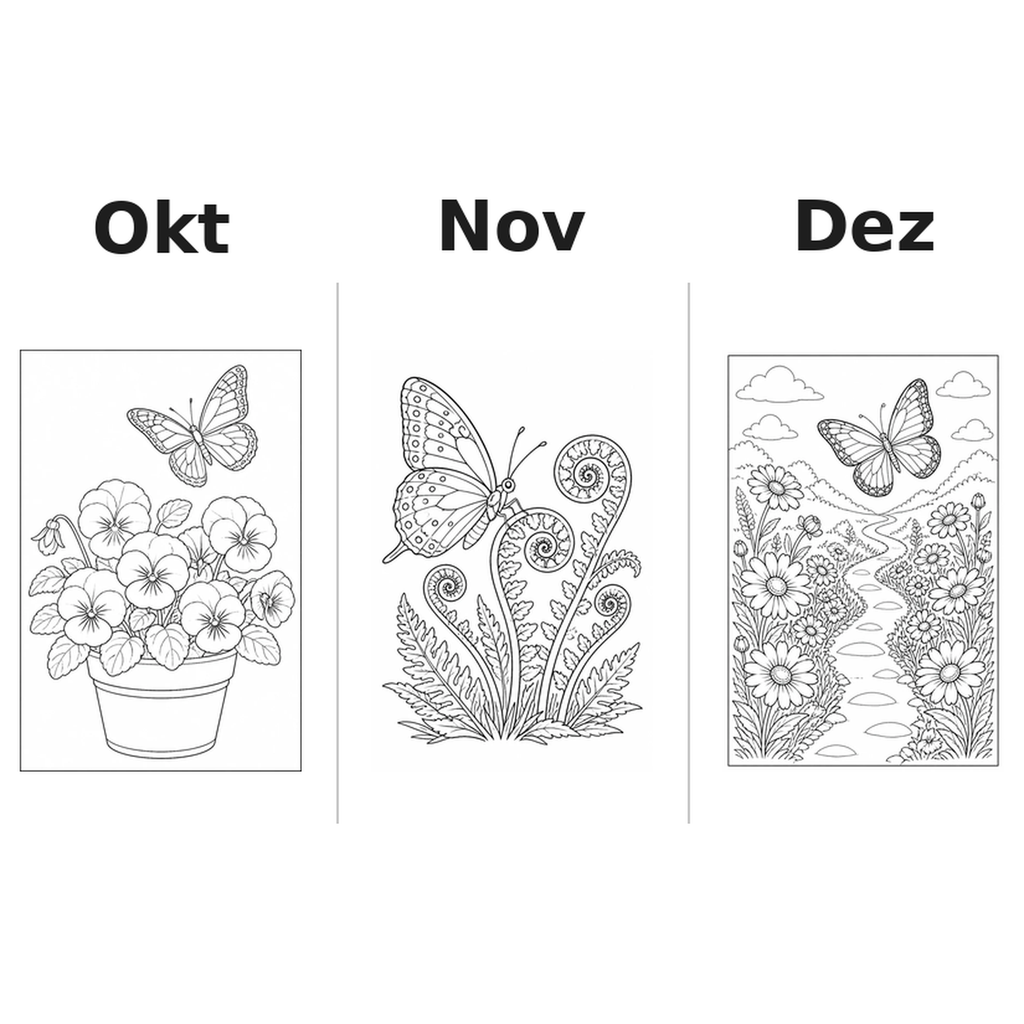 butterflies_medium Kalender 2027 Motive Ausmalen 4