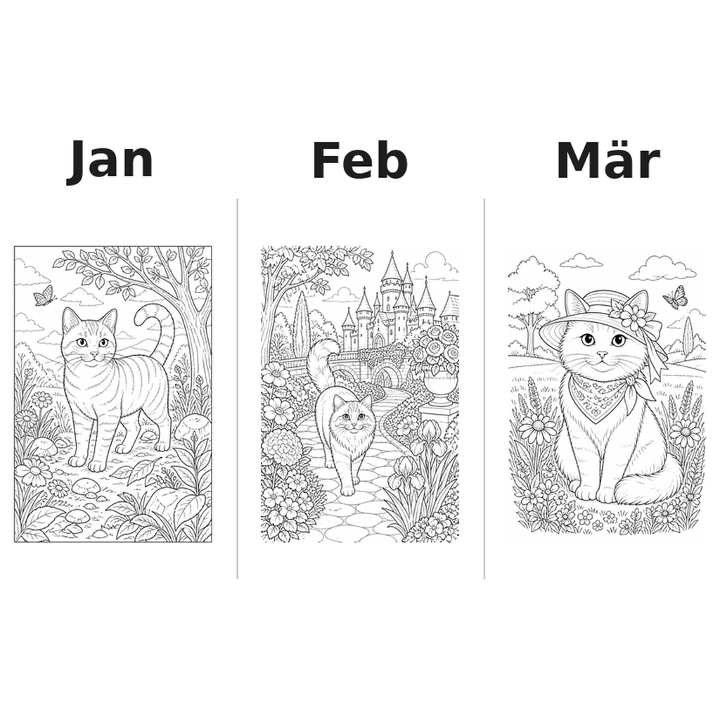 cats Kalender 2027 Motive Ausmalen 1