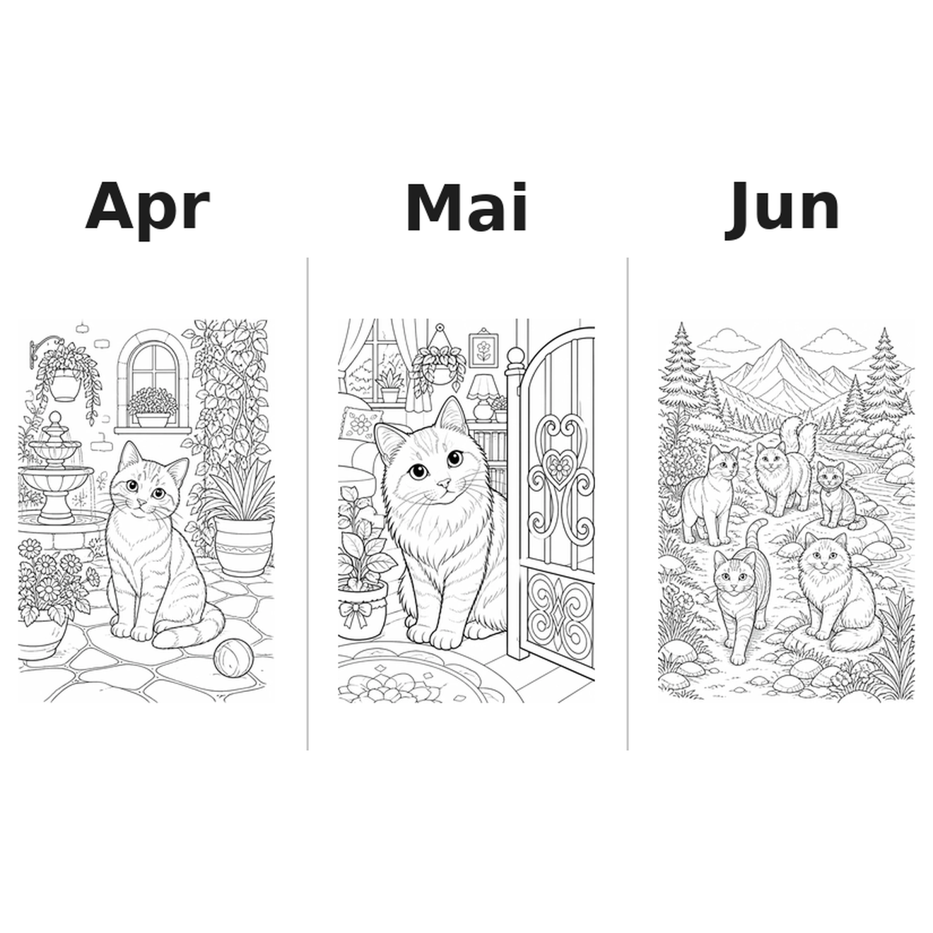 cats Kalender 2027 Motive Ausmalen 2