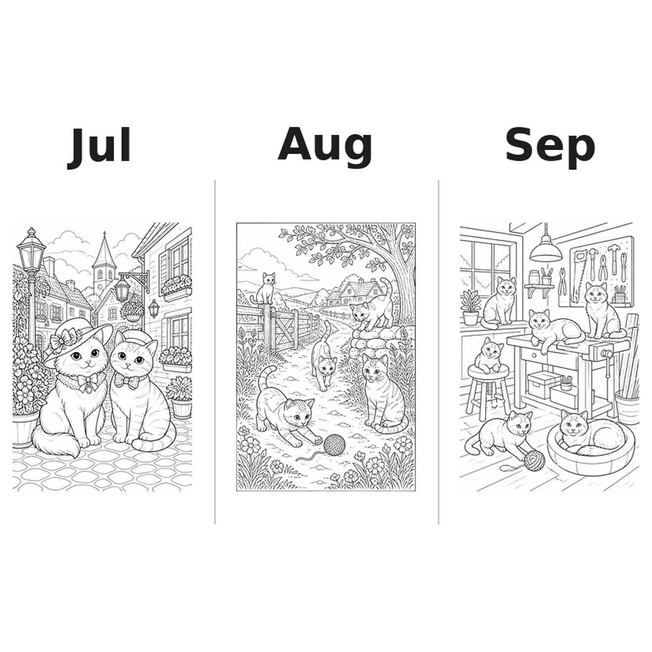 cats Kalender 2027 Motive Ausmalen 3