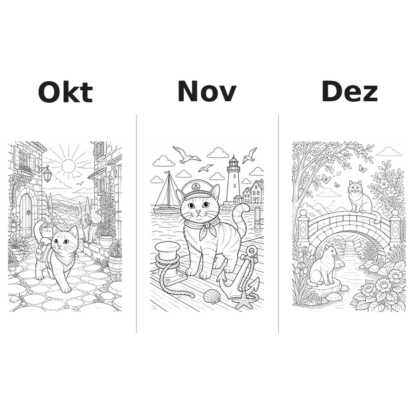 cats Kalender 2027 Motive Ausmalen 4