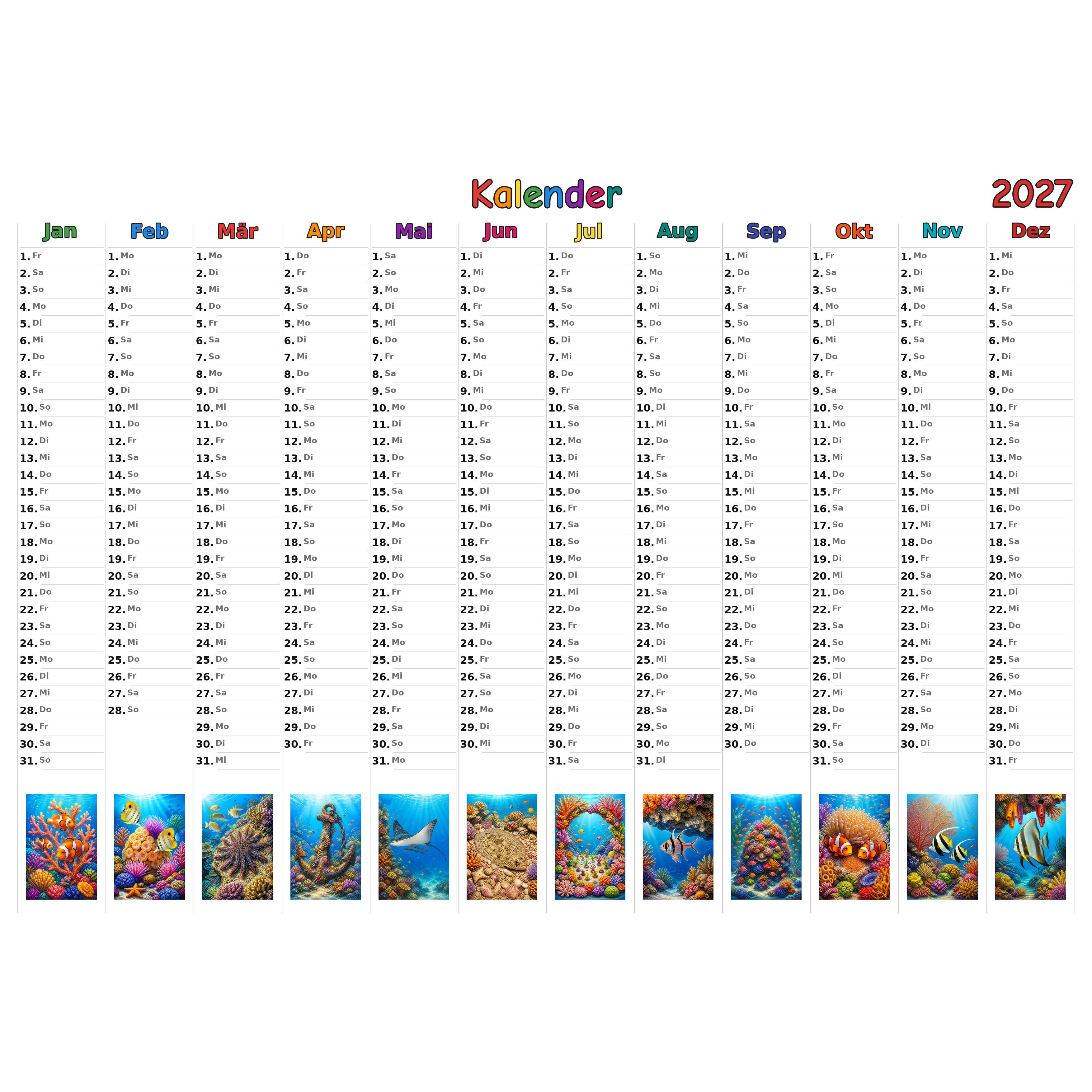 coral_reefs_medium Kalender 2027 ausgemalt