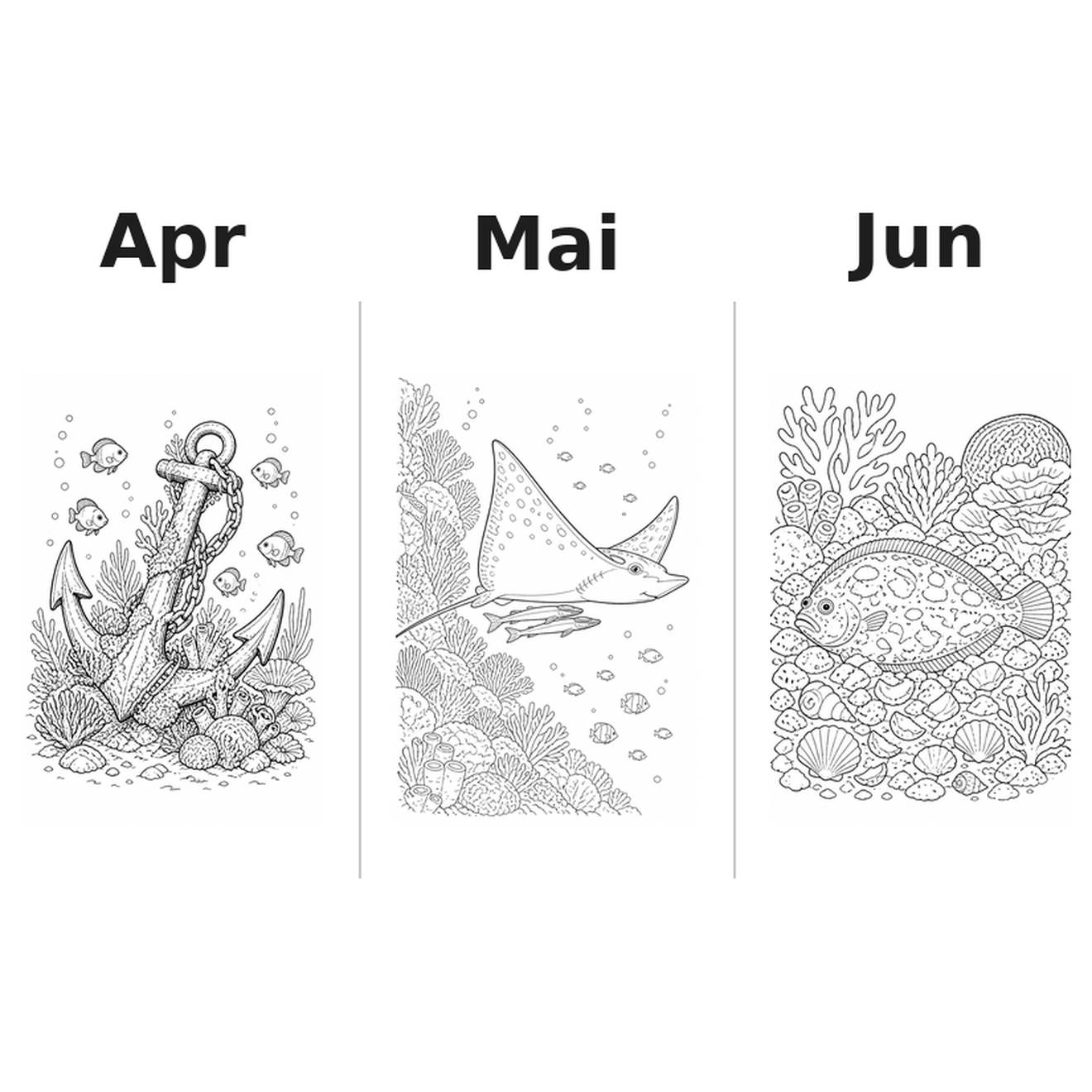 coral_reefs_medium Kalender 2027 Motive Ausmalen 2