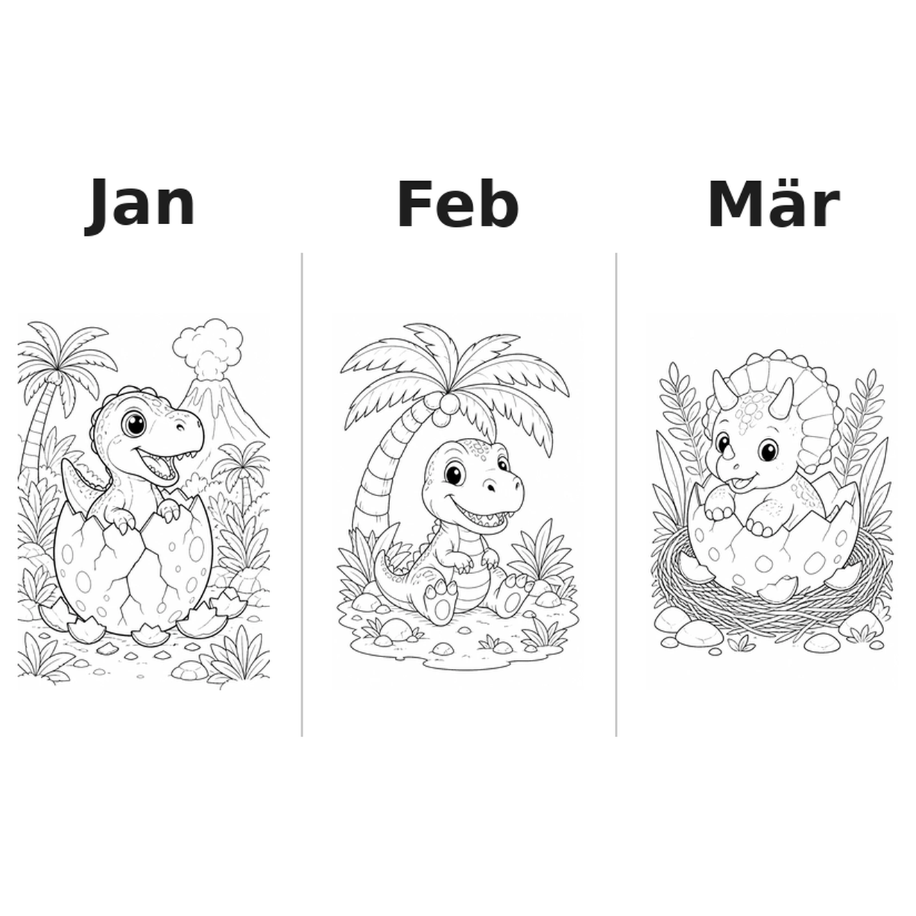 dinobaby Kalender 2027 Motive Ausmalen 1
