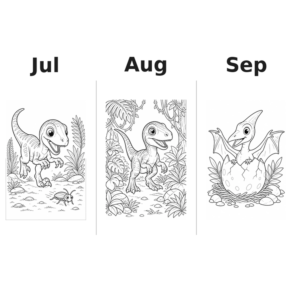 dinobaby Kalender 2027 Motive Ausmalen 3