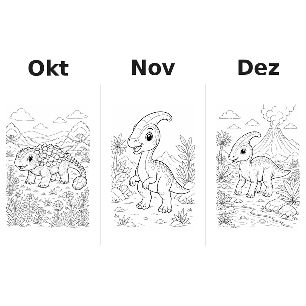 dinobaby Kalender 2027 Motive Ausmalen 4