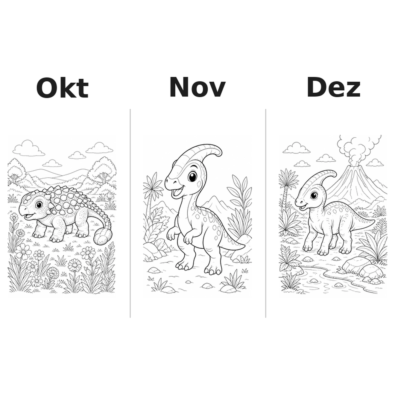 dinobaby Kalender 2027 Motive Ausmalen 4