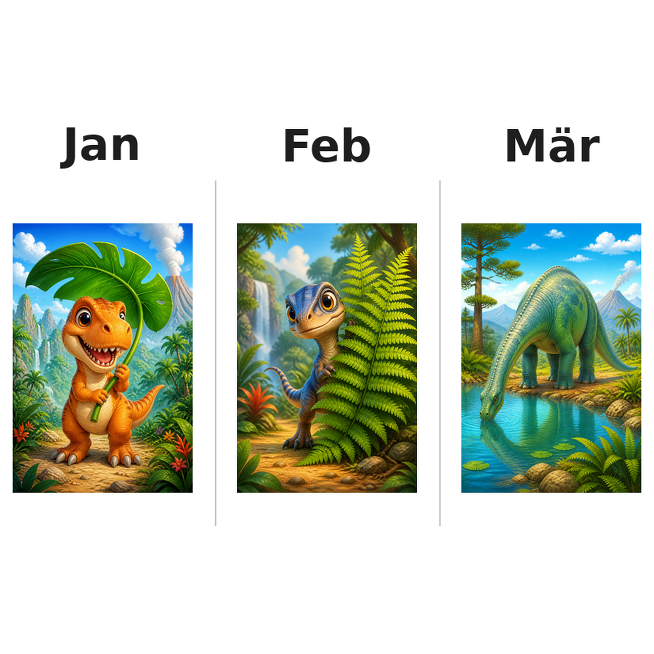 dinosaur_low Kalender 2027 Motive ausgemalt 1