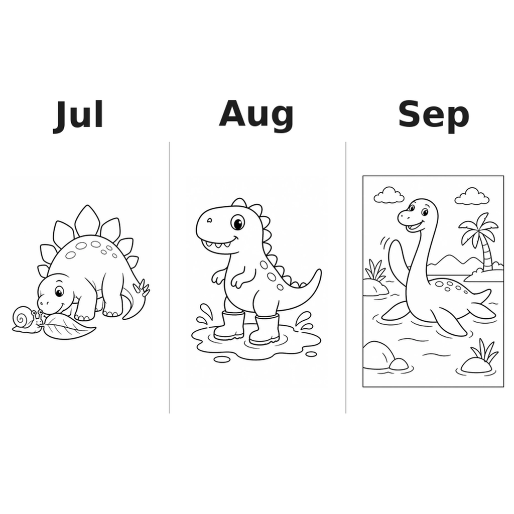 dinosaur_low Kalender 2027 Motive Ausmalen 3