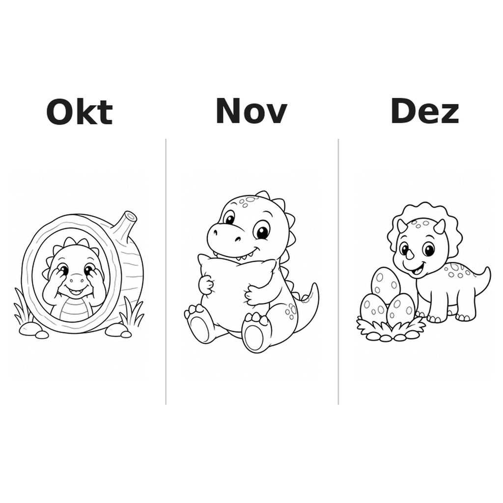 dinosaur_low Kalender 2027 Motive Ausmalen 4