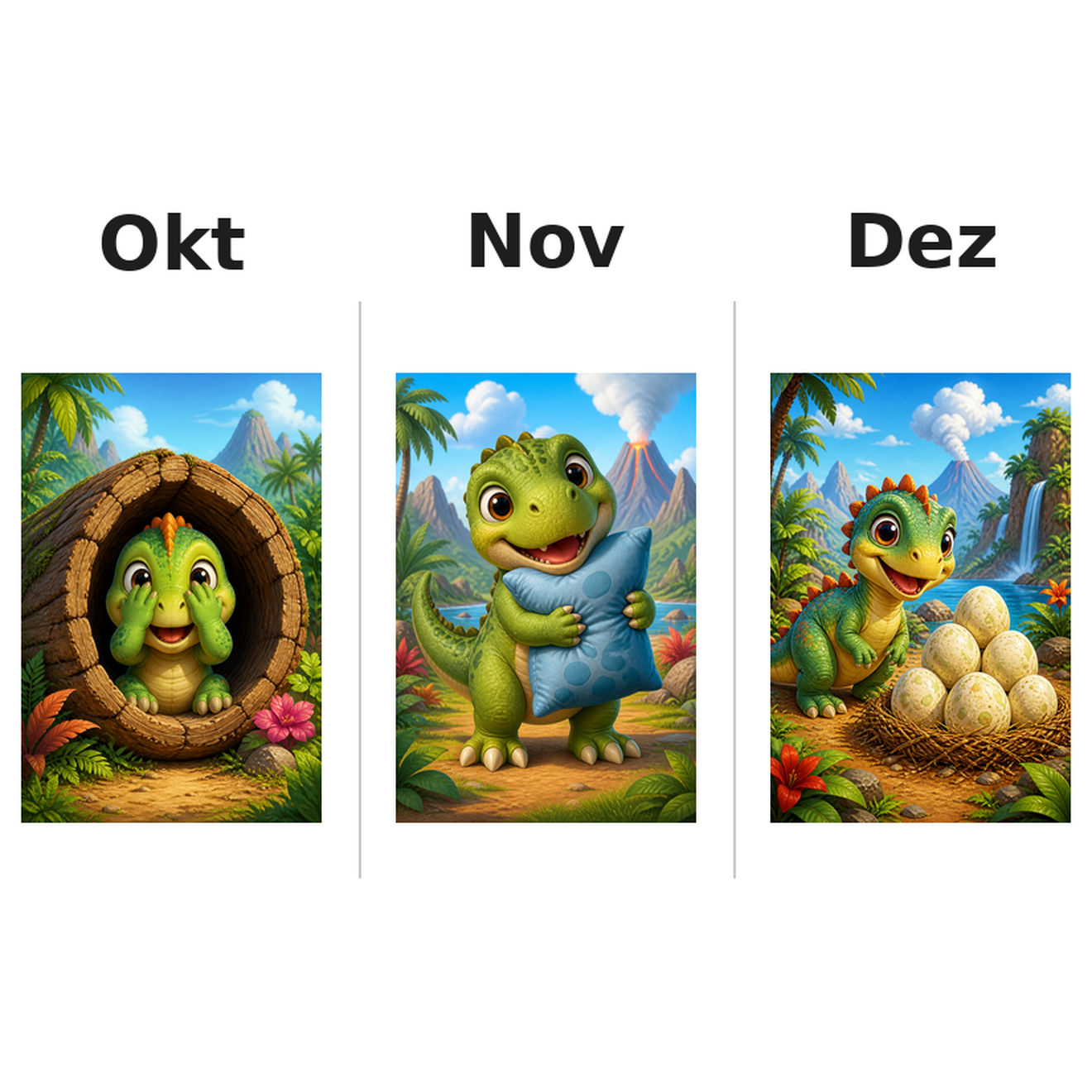 dinosaur_low Kalender 2027 Motive ausgemalt 4